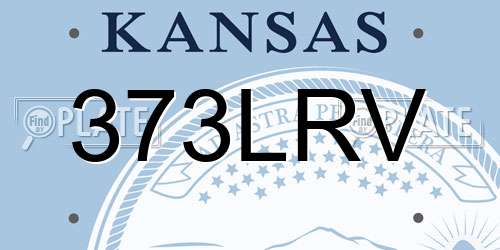 373LRV Kansas License Plate
