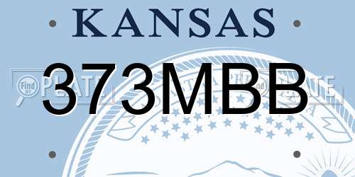 373MBB Kansas License Plate