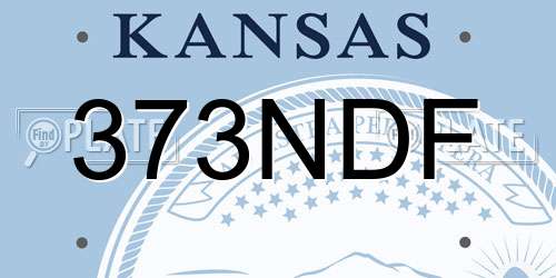 373NDF Kansas License Plate