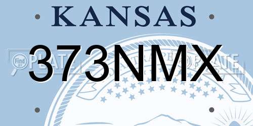 373NMX Kansas License Plate