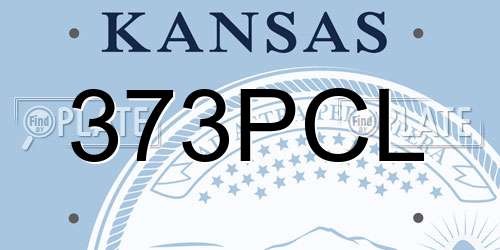 373PCL Kansas License Plate