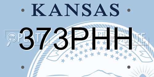 373PHH Kansas License Plate