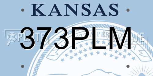 373PLM Kansas License Plate