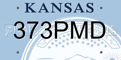 373PMD Kansas License Plate