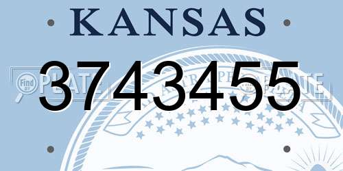 3743455 Kansas License Plate