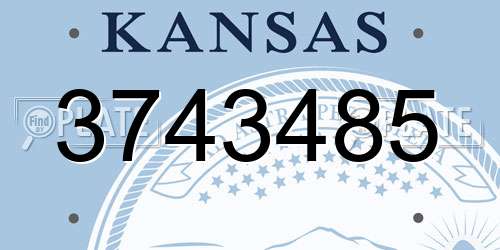 3743485 Kansas License Plate