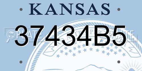 37434B5 Kansas License Plate