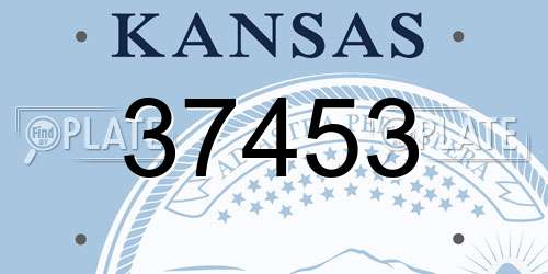 37453 Kansas License Plate