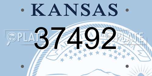 37492 Kansas License Plate