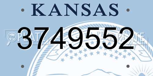 3749552 Kansas License Plate