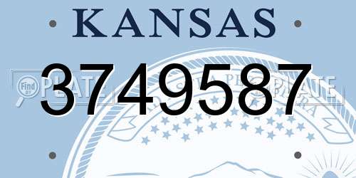 3749587 Kansas License Plate