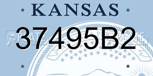 37495B2 Kansas License Plate