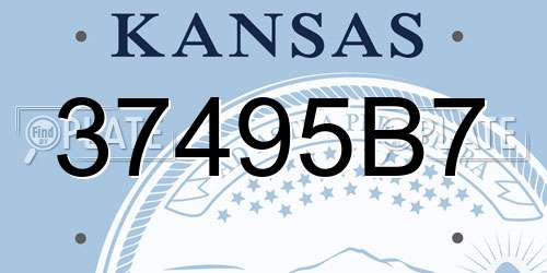 37495B7 Kansas License Plate