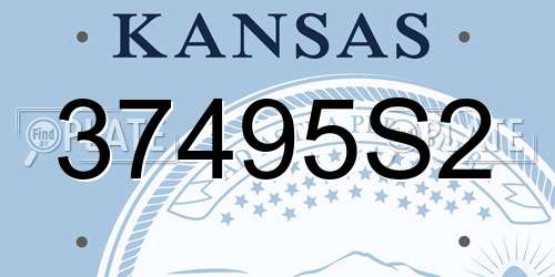 37495S2 Kansas License Plate