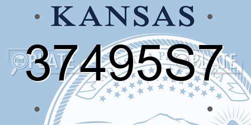 37495S7 Kansas License Plate