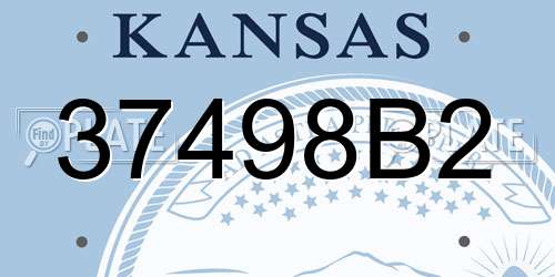 37498B2 Kansas License Plate