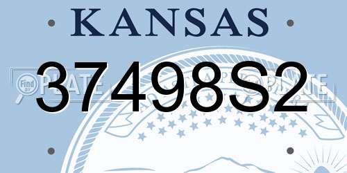 37498S2 Kansas License Plate