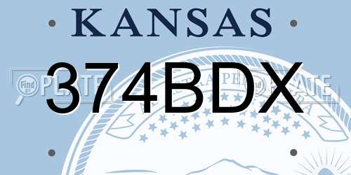 374BDX Kansas License Plate