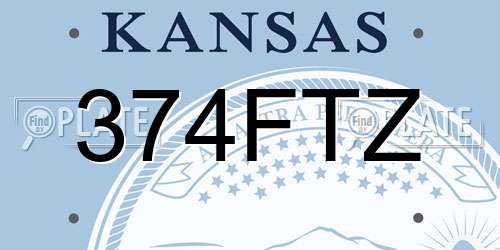 374FTZ Kansas License Plate