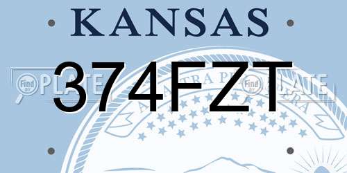 374FZT Kansas License Plate