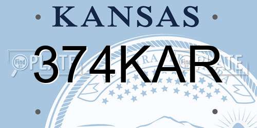 374KAR Kansas License Plate