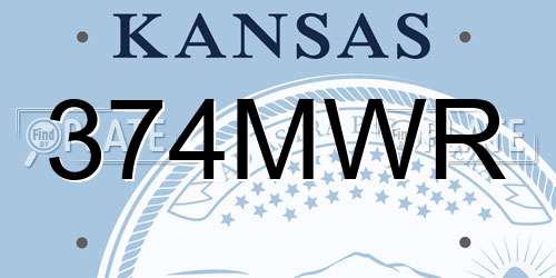 374MWR Kansas License Plate
