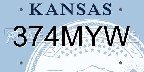 374MYW Kansas License Plate