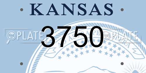 3750 Kansas License Plate