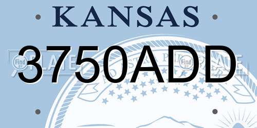 3750ADD Kansas License Plate