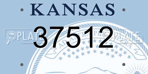 37512 Kansas License Plate