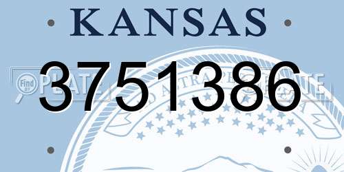 3751386 Kansas License Plate