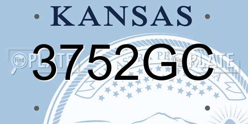 3752GC Kansas License Plate