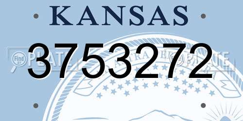 3753272 Kansas License Plate