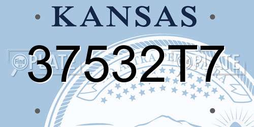 37532T7 Kansas License Plate