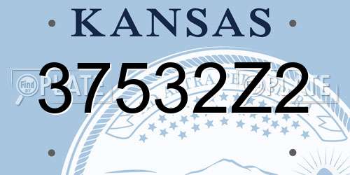 37532Z2 Kansas License Plate
