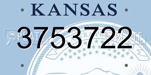 3753722 Kansas License Plate
