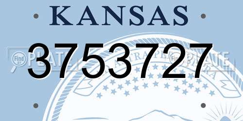 3753727 Kansas License Plate