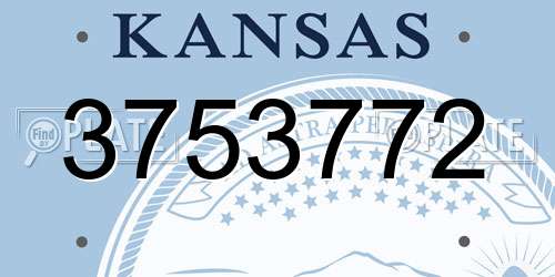 3753772 Kansas License Plate