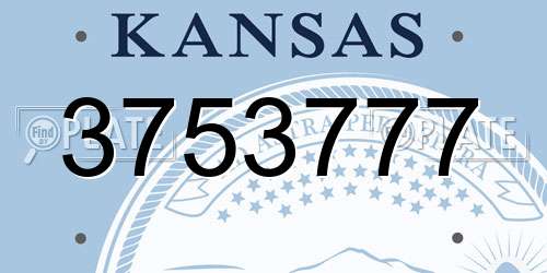 3753777 Kansas License Plate