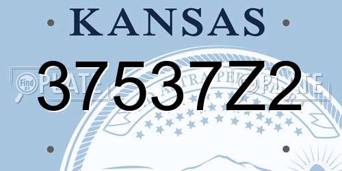 37537Z2 Kansas License Plate