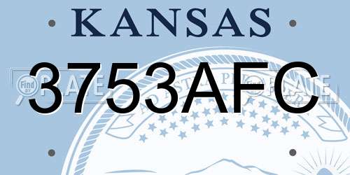 3753AFC Kansas License Plate