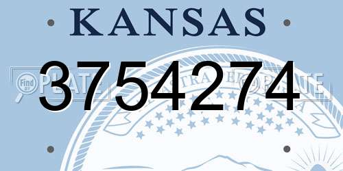 3754274 Kansas License Plate