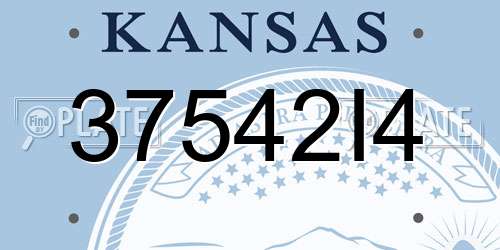 37542I4 Kansas License Plate