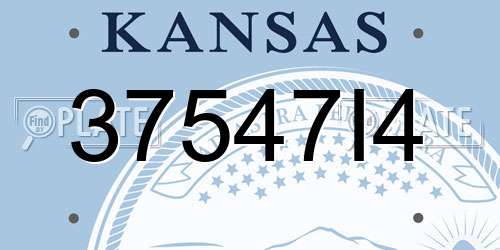 37547I4 Kansas License Plate