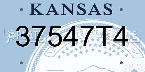 37547T4 Kansas License Plate