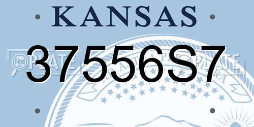 37556S7 Kansas License Plate