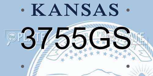 3755GS Kansas License Plate