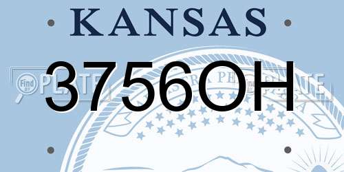 3756OH Kansas License Plate