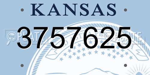 3757625 Kansas License Plate