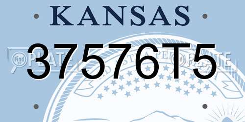 37576T5 Kansas License Plate